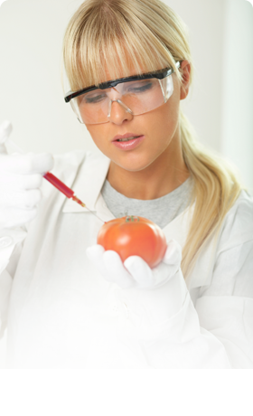 beautiful, lady-scientist working with a test tube